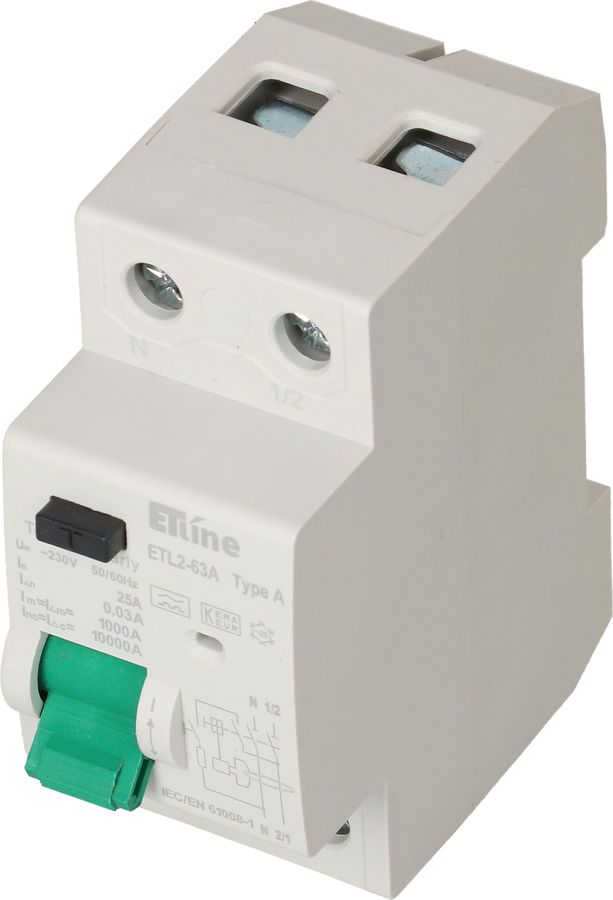 interruttore differenziale 1P+N 25A 30mA tipo A 10kA