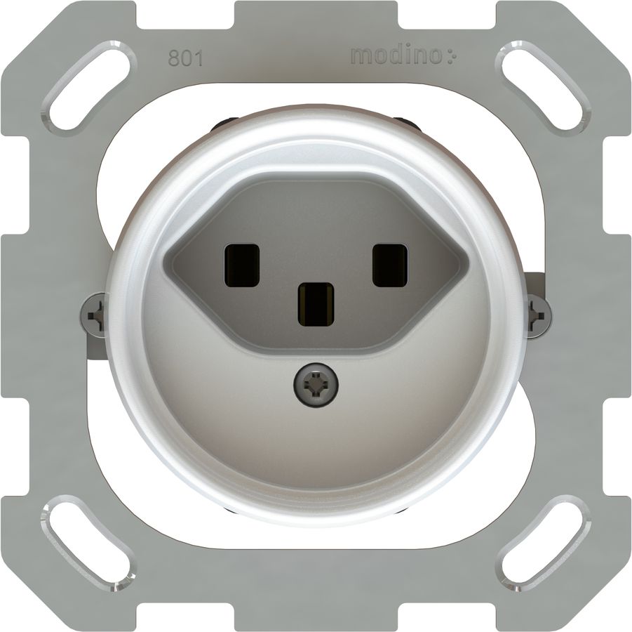 prise 1x type 23 insert avec plaque frontale exo IP55 blanc