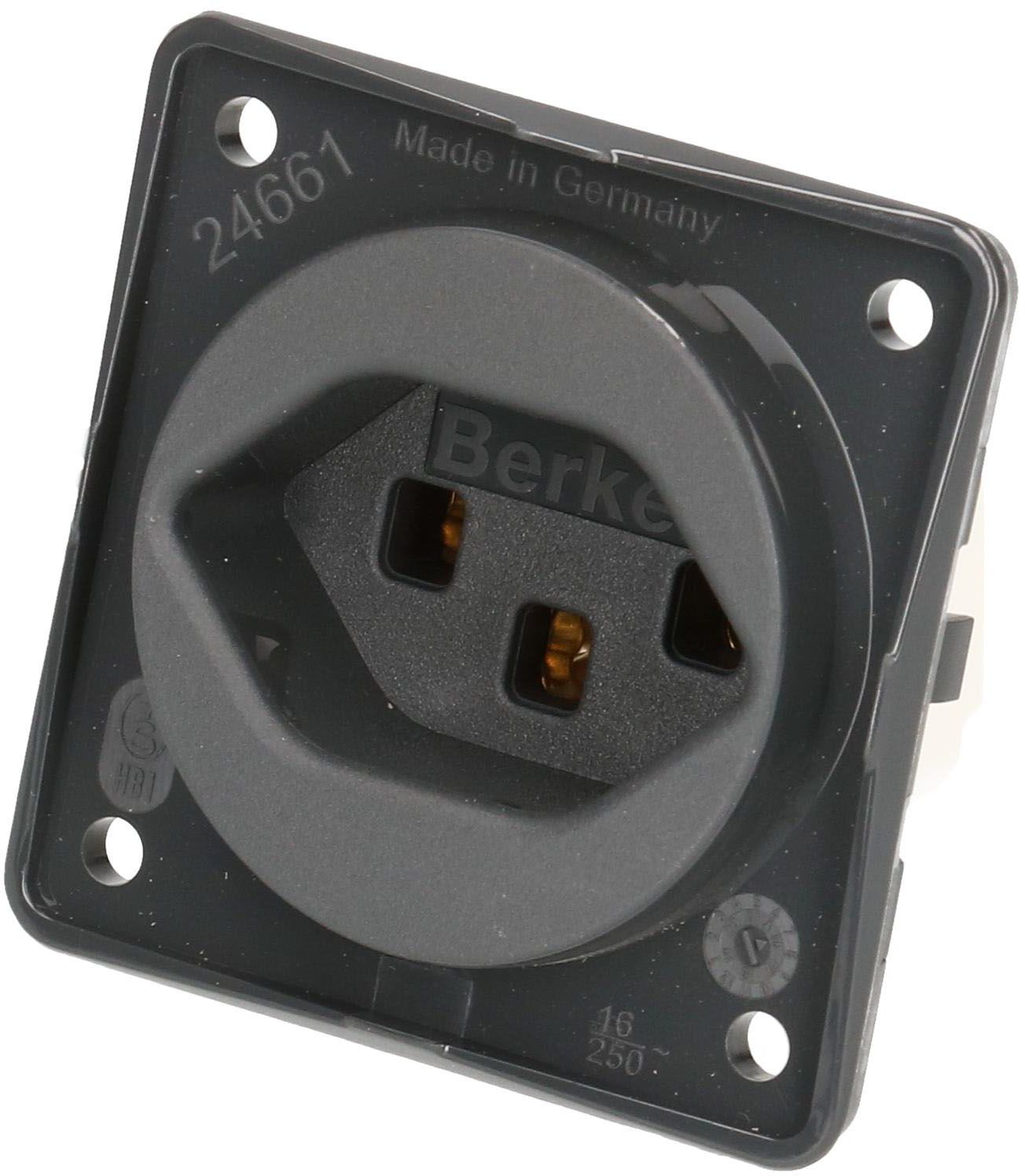 prise 1x type 23 appareil avec plaque frontale Berker Integro ant