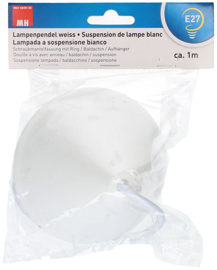 suspension de lampe E27 blanc L=1.0m