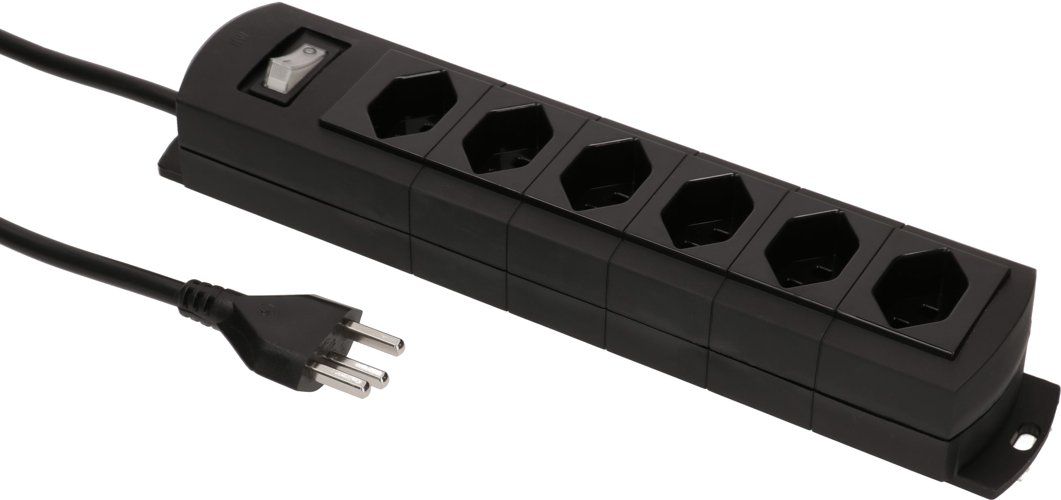 multiprise Prime Line 6x type 23 noir interrupteur 5m
