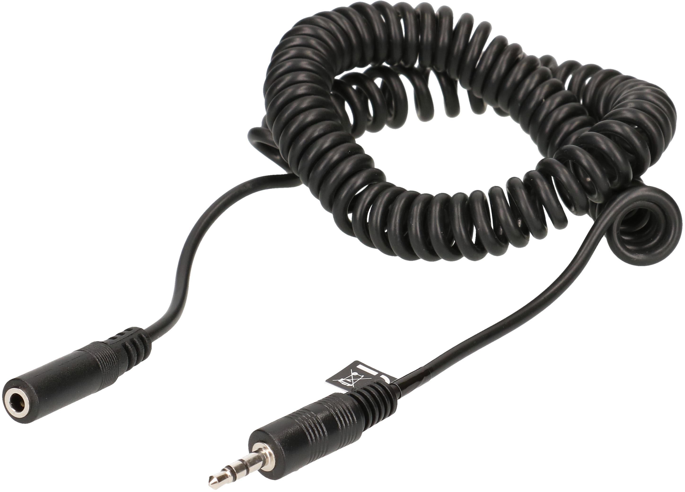 rallonge audio stéréo fiche/prise jack en spirale 3m noir