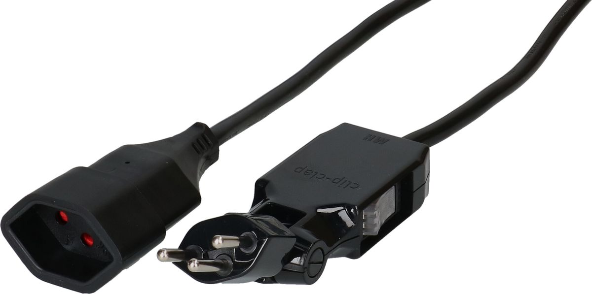 Rallonge TD H05VV-F3G1.0 3m noir clip-clap OCP type 12 / type 13