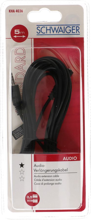 rallonge audio stéréo fiche/prise jack 5m noir