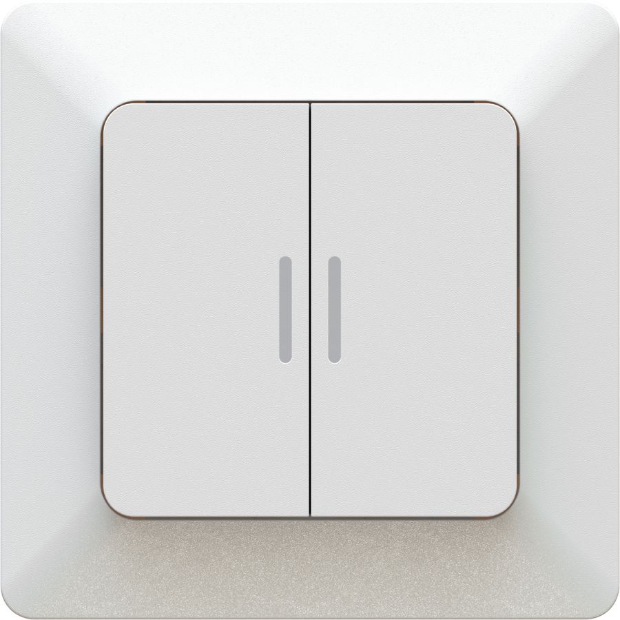 interrupteur à poussoir double s3+3 illu. ENC priamos blanc