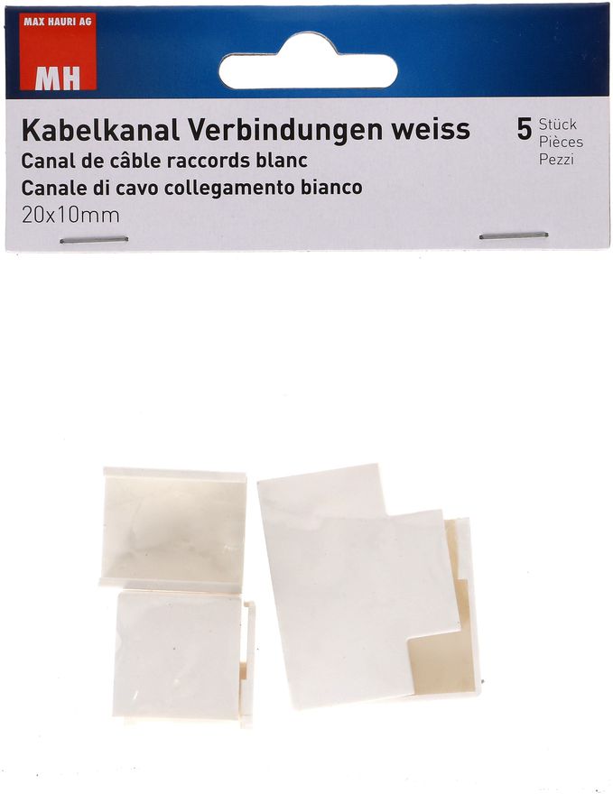 Connessione canalina 20x10mm bianco assortito 5 pz.