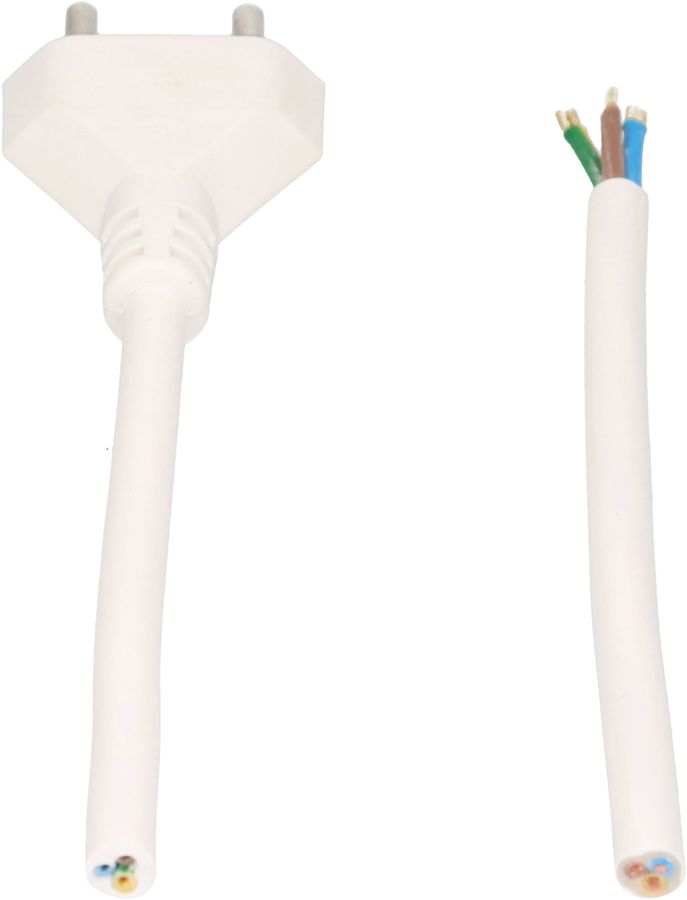 TD câble secteur H05VV-F3G1.0 5m blanc type 12