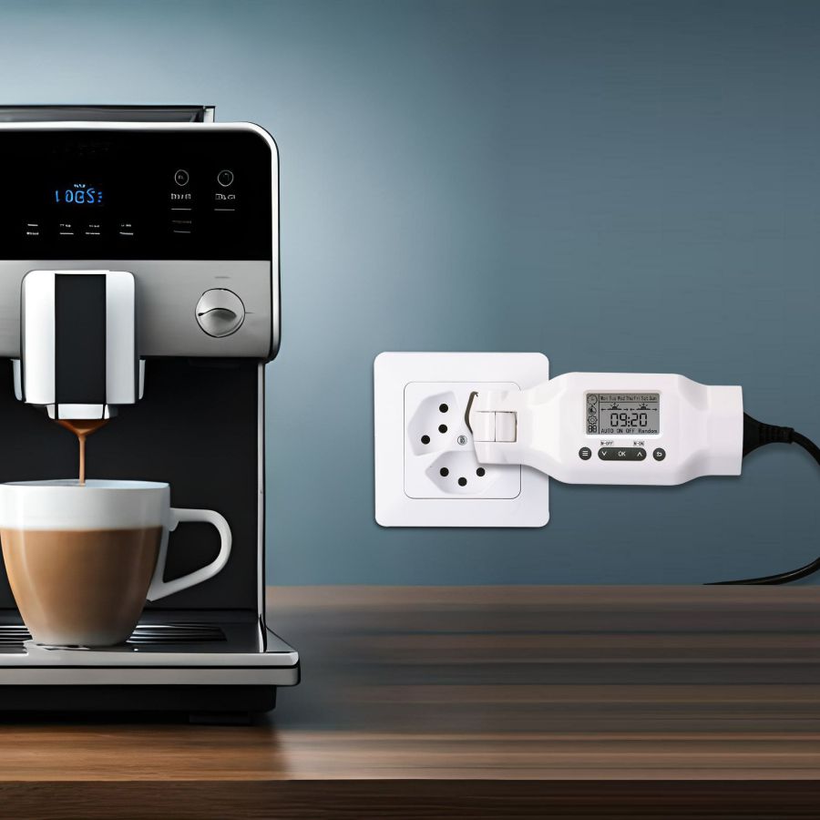 programmateur horaire multifonctionnel numériques clip-clap blanc