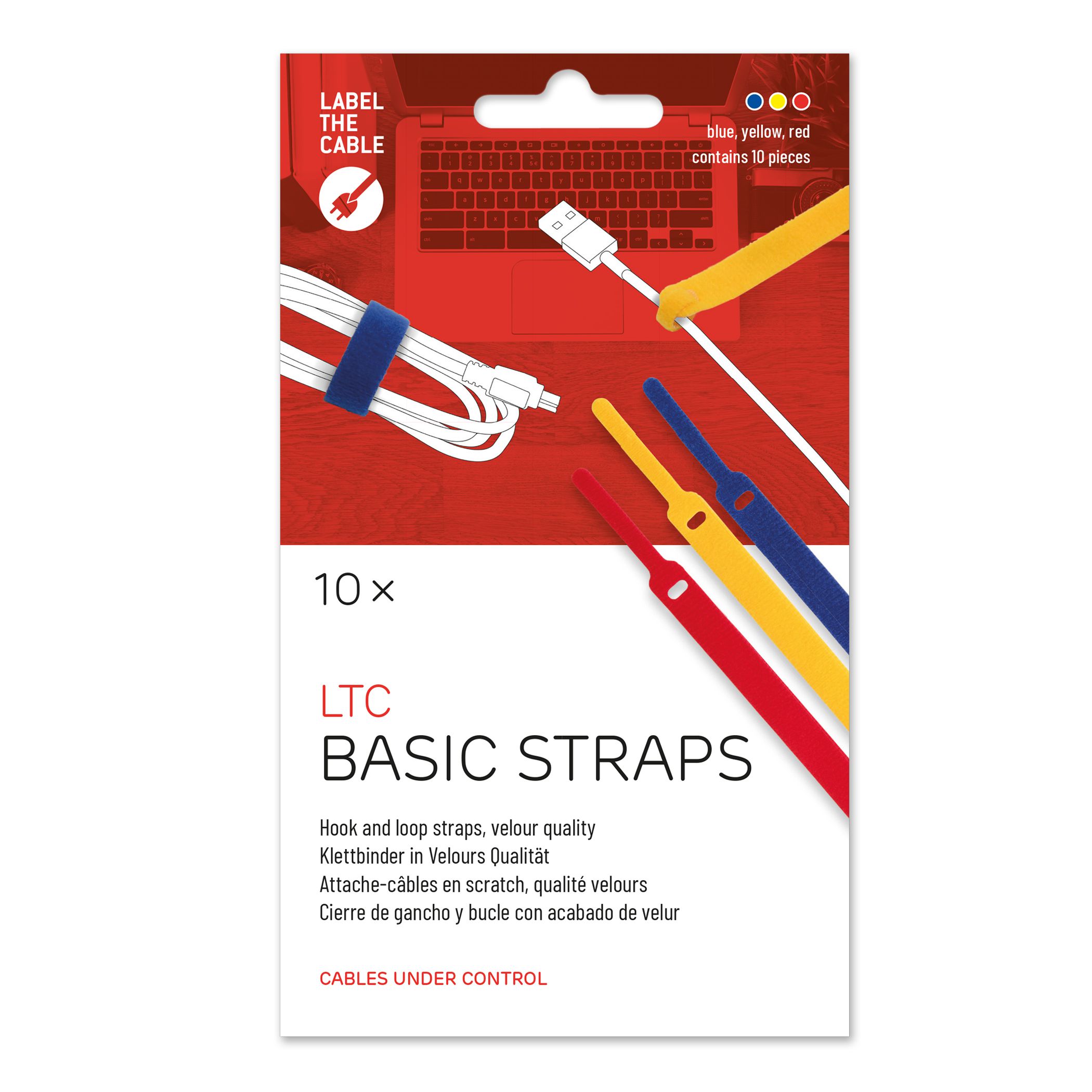 Power attache-câbles en scratch mélangé / 10 pièces