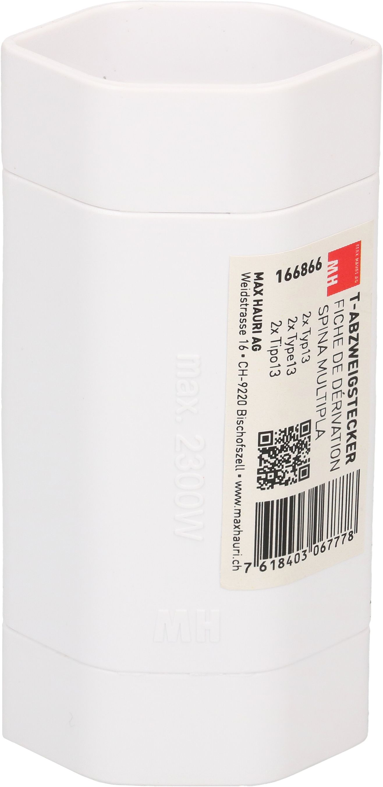 multi adaptateur 2x type 13 3 pôles blanc