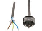 Câble secteur 3G1.0 3m noir blindé avec type 12 fiche