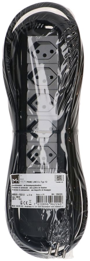 multiprise Prime Line 6x type 13 noir 5m