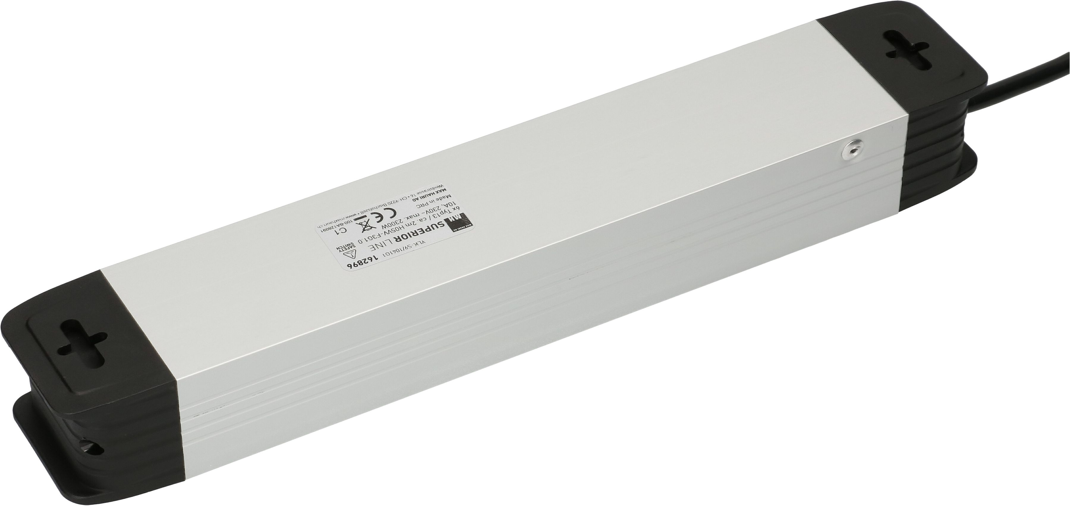 multiprise 6x type 13 noir interrupteur 2m