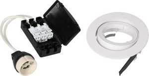 cadre Ø80 blanc pour ampoules LED avec socle GU10/ressort à lame