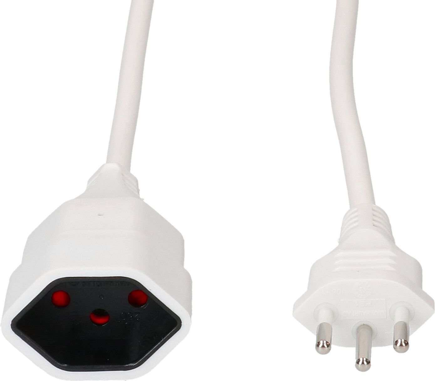 Rallonge TD H05VV-F3G1.0 1m blanc BS type 12 / type 13