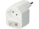 multi adaptateur 1x type 13 3 pôles blanc interrupteur