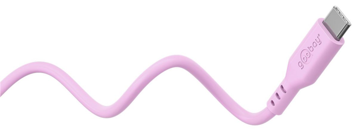 câble de recharge USB-C silicone 1.5m rose