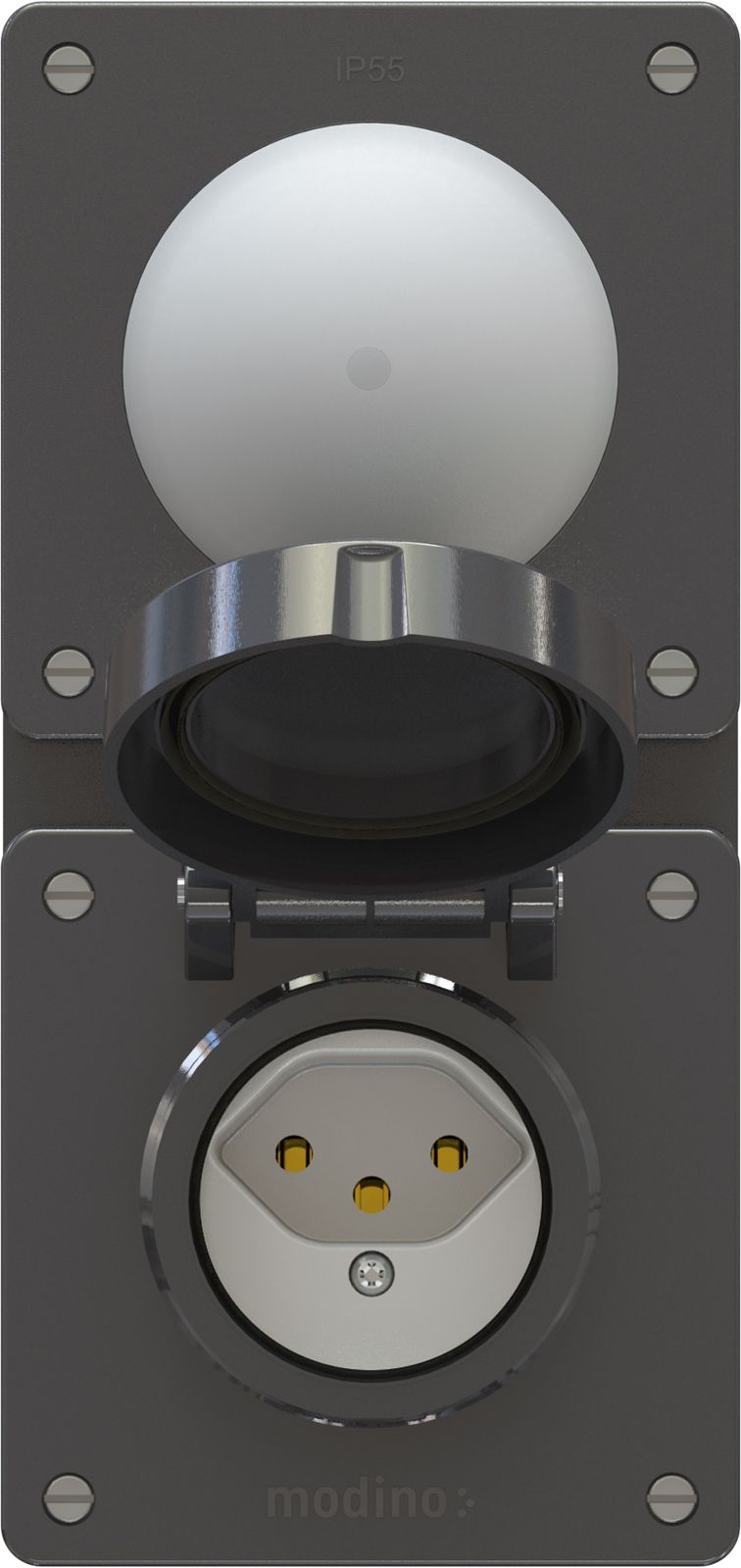 combinazione pulsante NA/NC ill. / tipo 13 dim.2x1 AP exo IP55 ne