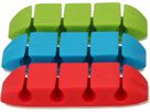 Kabelhalter-Set assortiert 1x grün 1x rot 1x blau