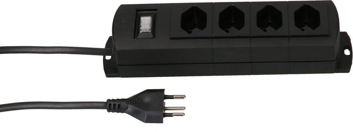Steckdosenleiste Prime Line 4x Typ 13 schwarz Schalter 5m