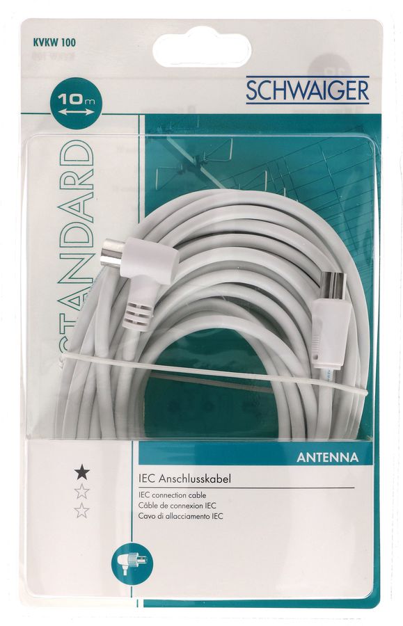 câble de raccordement équerre 75dB 10m blanc