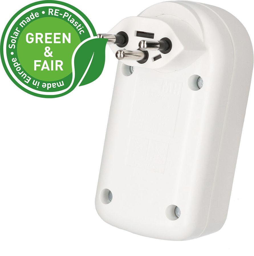 multi adaptateur ADAPT 2x type 13 blanc rotatif Green+Fair