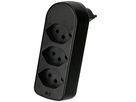 Abzweigstecker ADAPT 3x Typ 13 schwarz drehbar Green+Fair