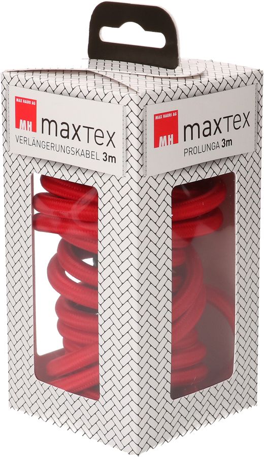 Rallonge textile H05VV-F3G1.0 3m rouge type 12 / type 13