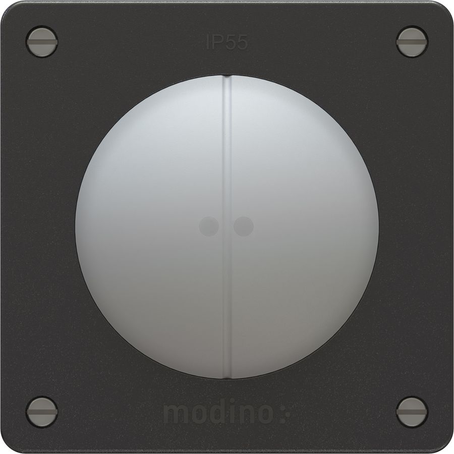 bouton-poussoir double NO/NF 2x illuminé AP exo IP55 noir