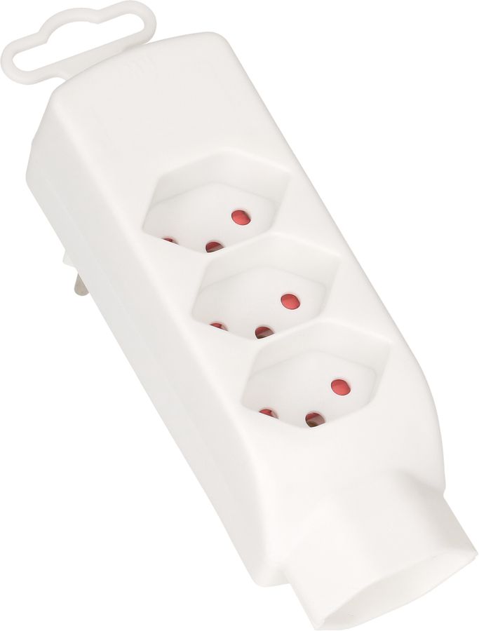 multi adaptateur Safety Line 4x type 13 3-pôles blanc rotatif