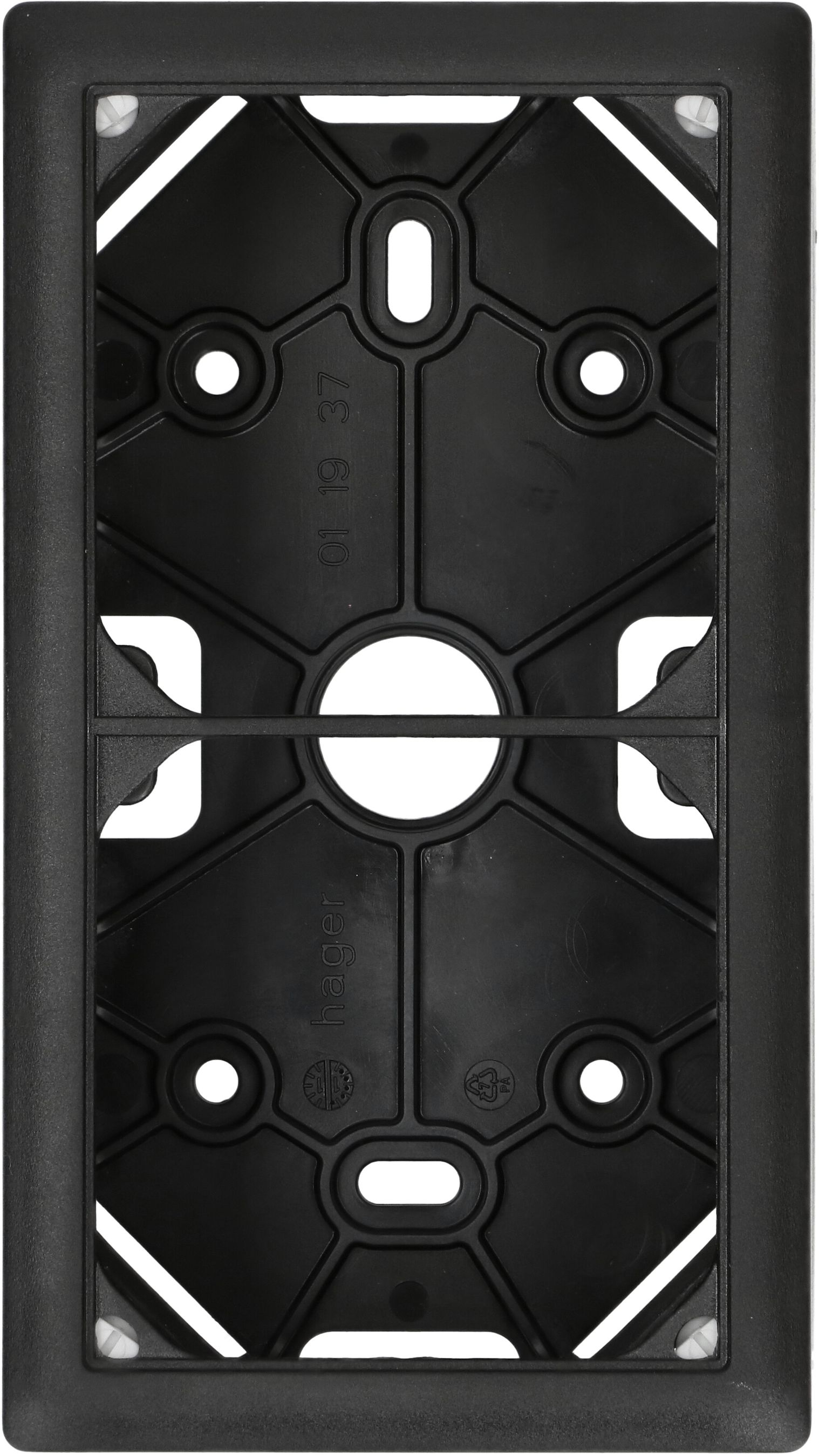 Gehäuse mit Montagerahmen Gr.2x1 AP Kallysto schwarz