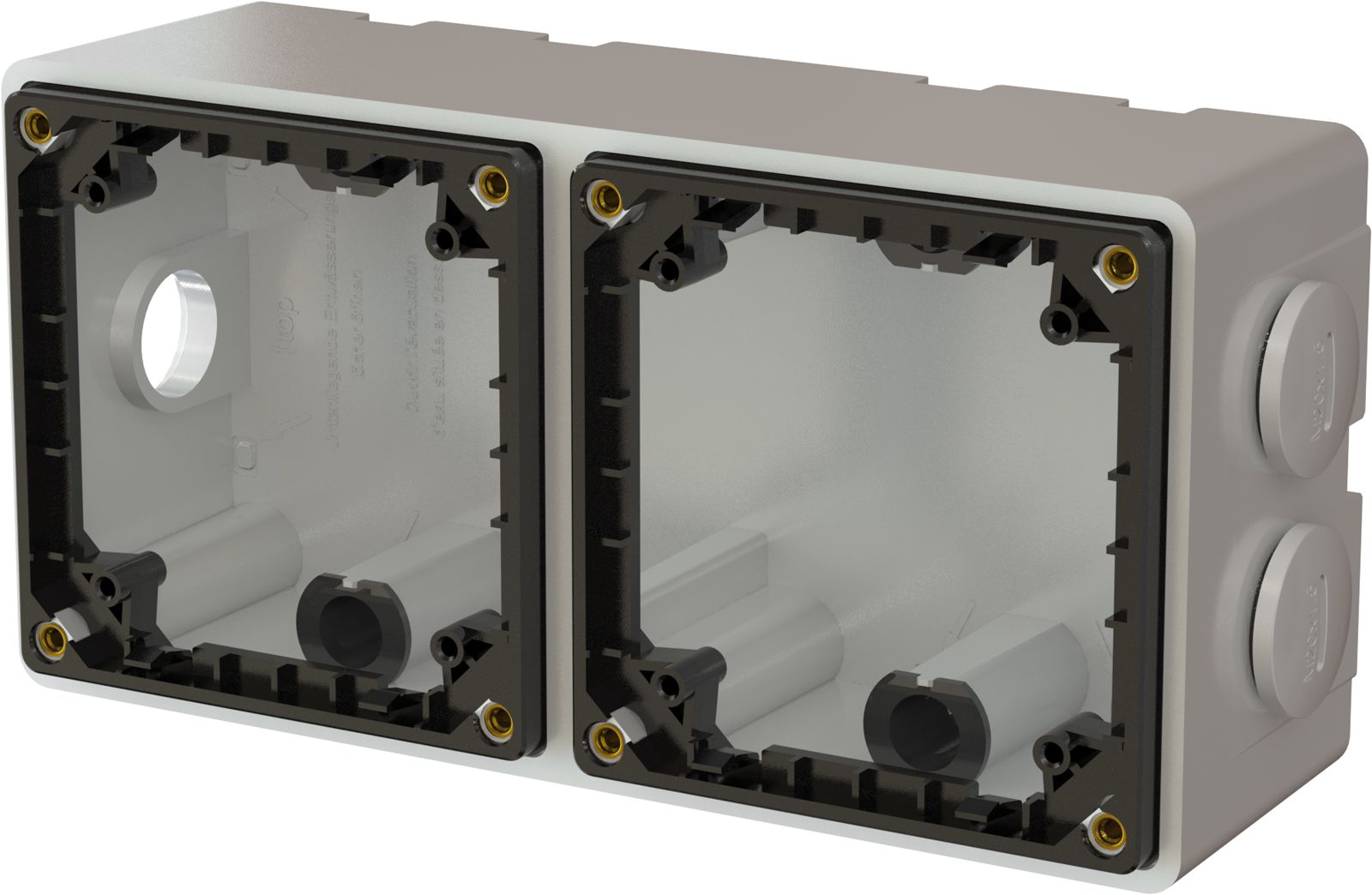 boîtier ta.2x1 AP exo IP55 gris clair