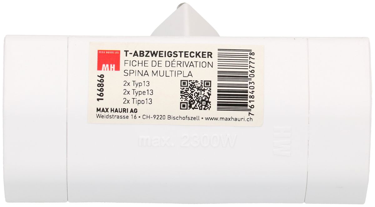 multi adaptateur 2x type 13 3 pôles blanc