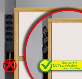 multiprise clip-clap Line 3x type 13 noir interrupteur 2m