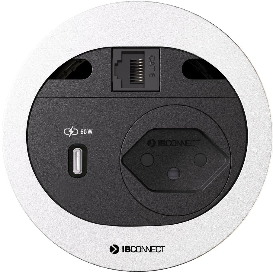 DIVUS bloc multiprise blanc 1x type 13 1x USB-C 60W 1x RJ45