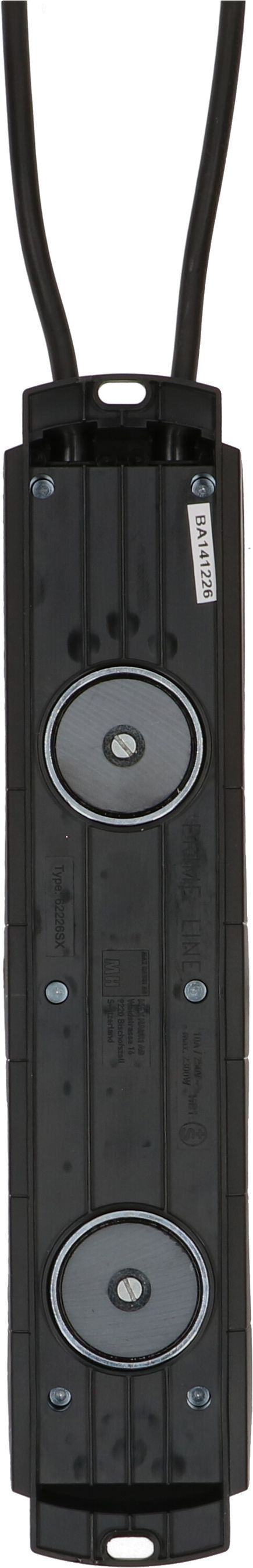 multiprise Prime Line 6x type 13 noir interr. ext. aimant 5m