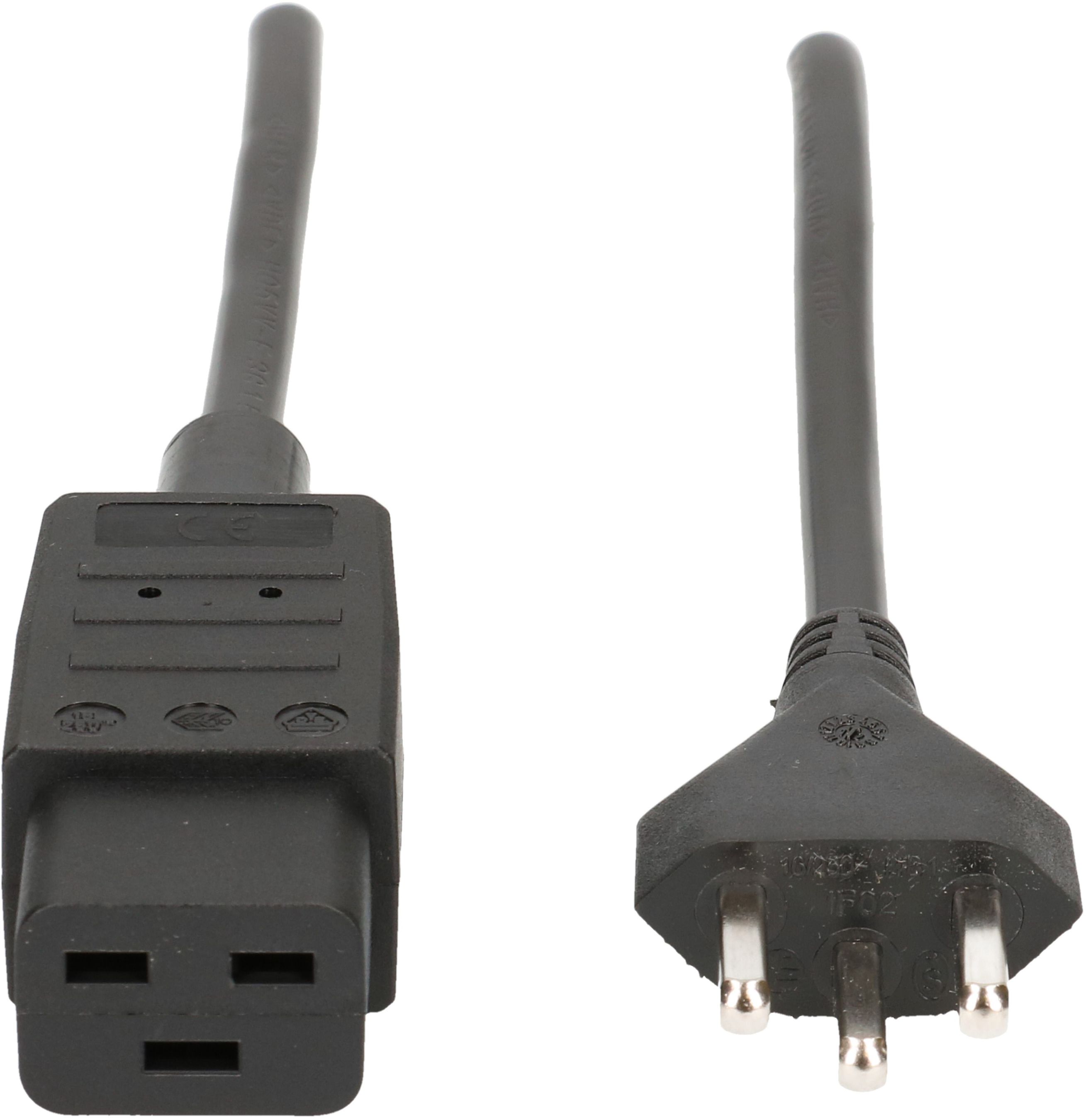 câble d'appareil TD H05VV-F3G1.5 3m noir type 23/C19