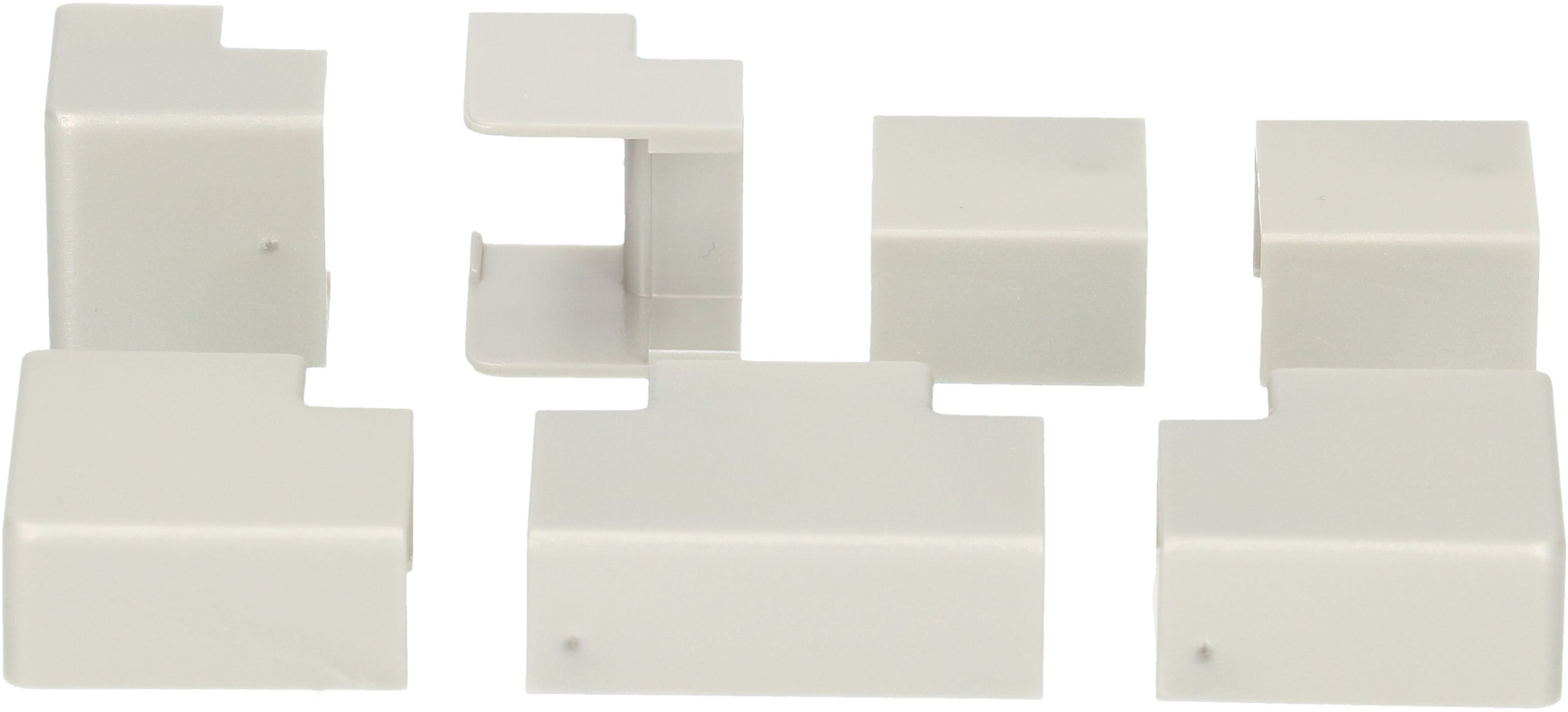 Raccords de goulotte 16x10mm gris assorti 7 pcs.