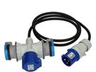 CEE-Verlänger. H07RN-F3G1.5 1.5m sw CEE16-3/CEE16-3 +Typ 23 IP55