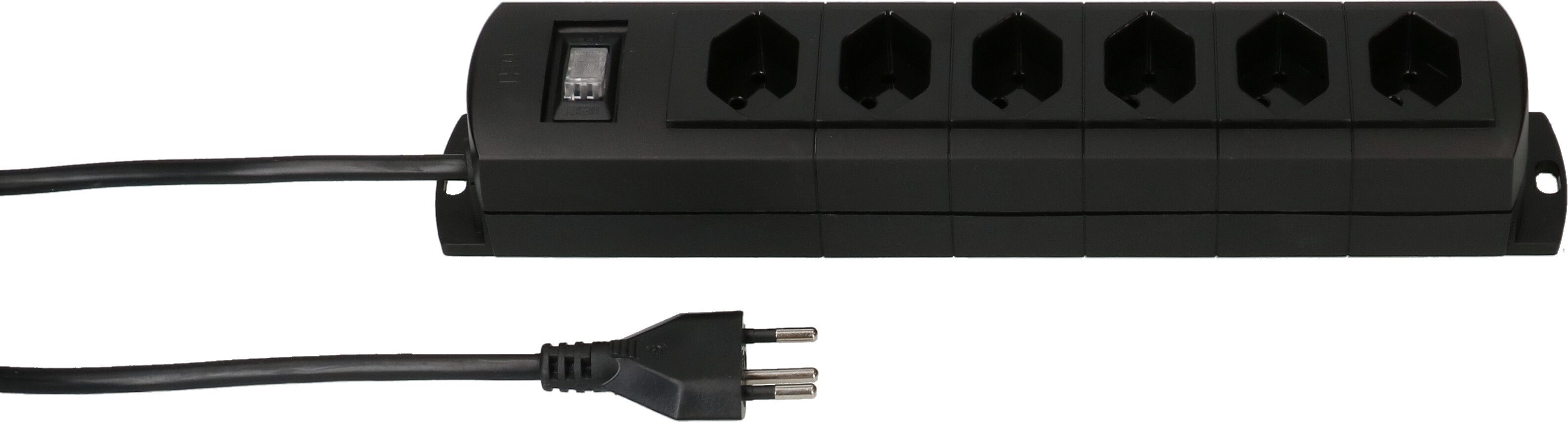 multiprise Prime Line 6x type 13 noir interrupteur 5m