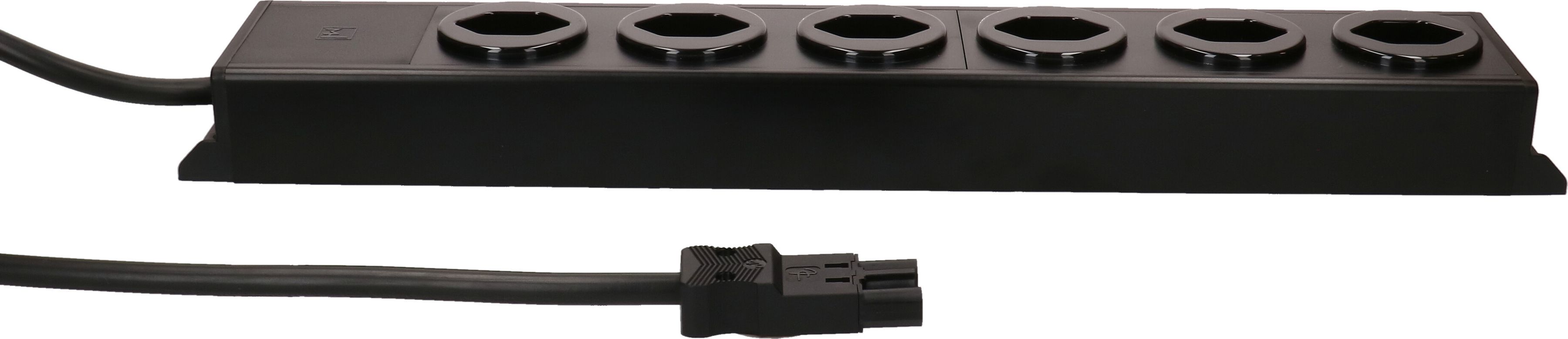 Steckdosenleiste Power Line 6x Typ 13 schwarz/schwarz 3.0m AC 166