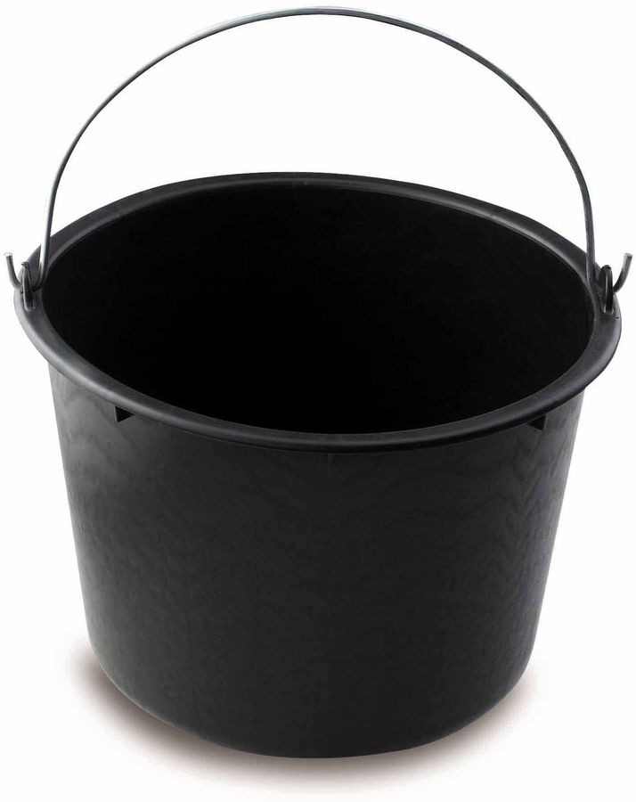 Baueimer schwarz 12 L verstärkter Boden verzinkter Bügel 5mm