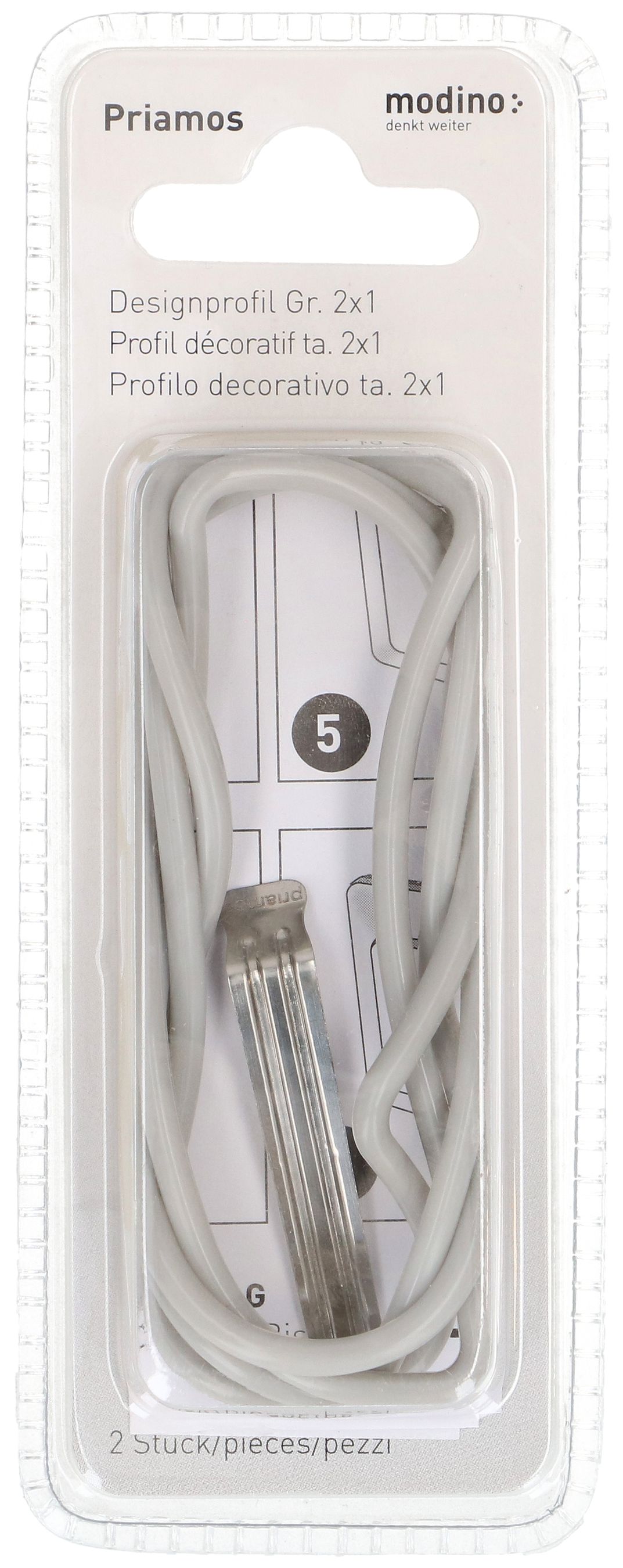 profilo decorativo dim.2x1 priamos grigio / 2 pezzi