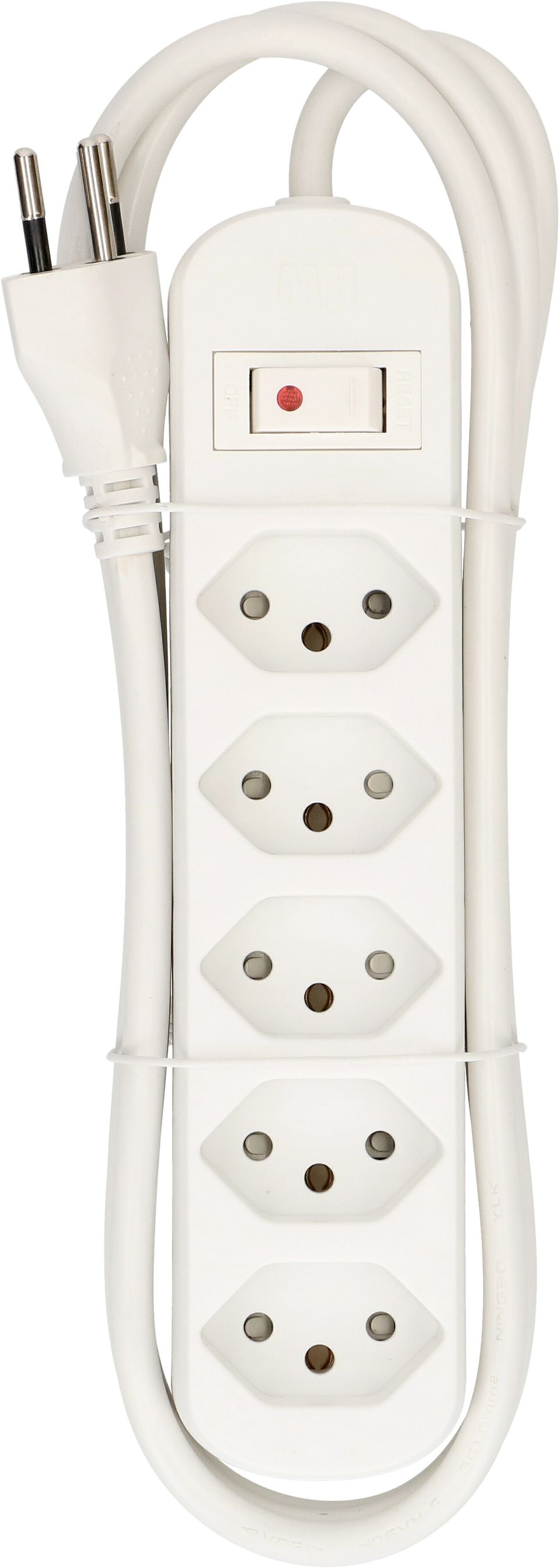 multiprise Basic Line 5x type 13 bc interrupteur 1.5m Green+Fair