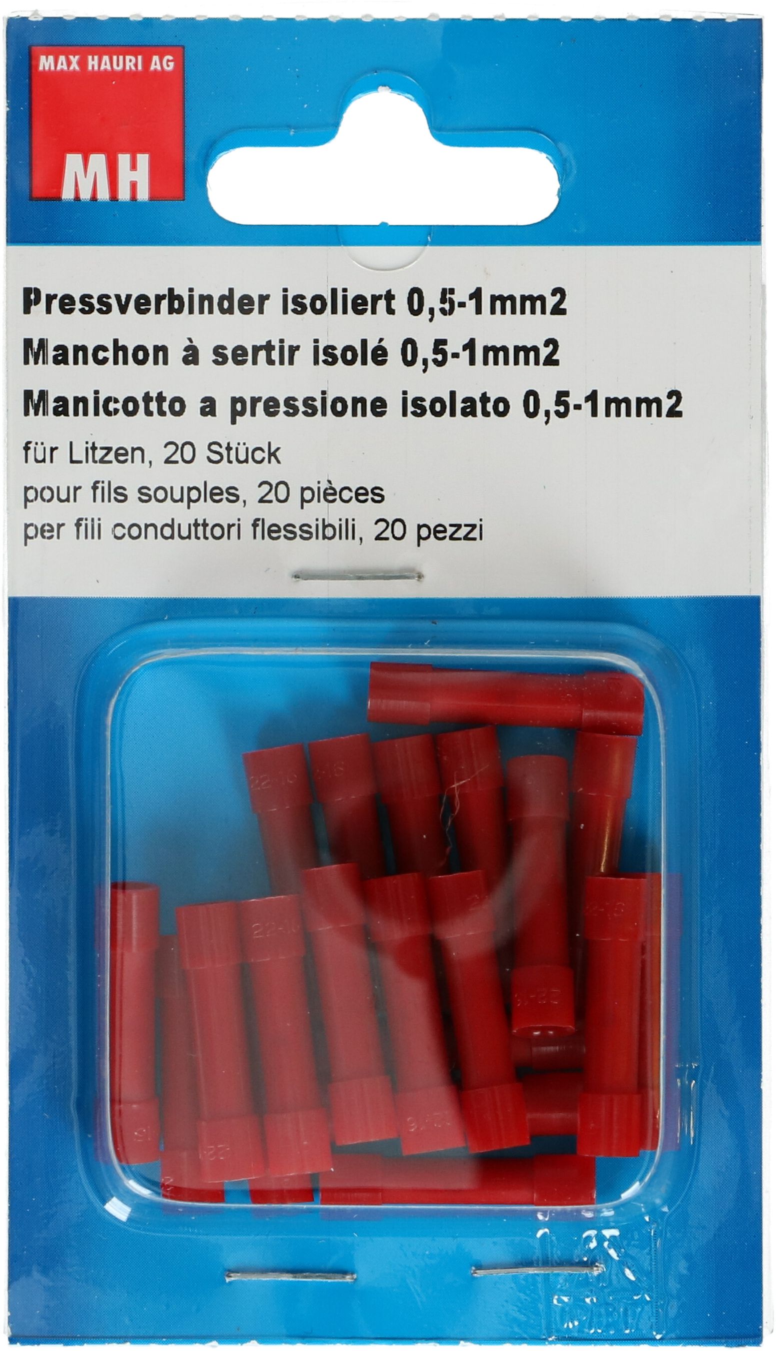 connecteur bout à bout isolé 0.5-1mm² rouge