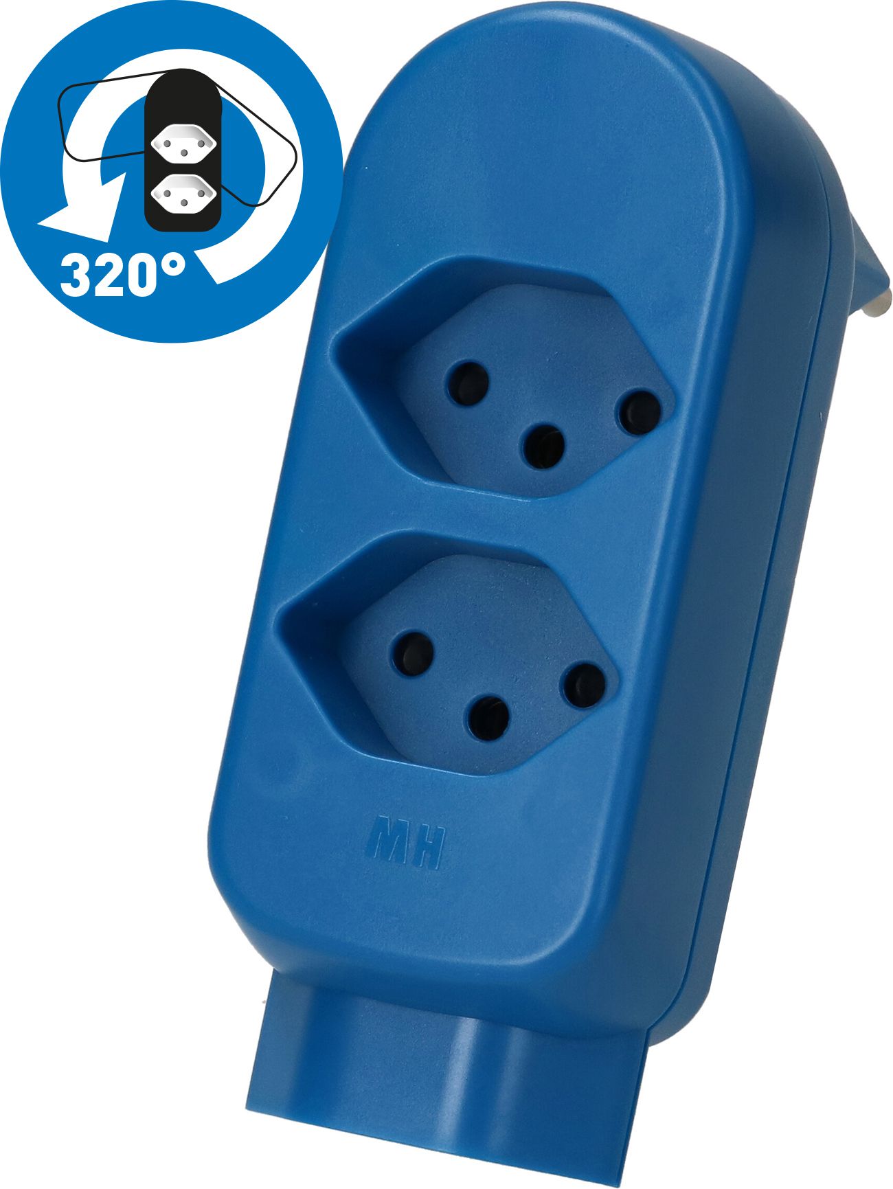 Multi adaptateur ADAPT 2+1x type 13 bleu rotatif BS