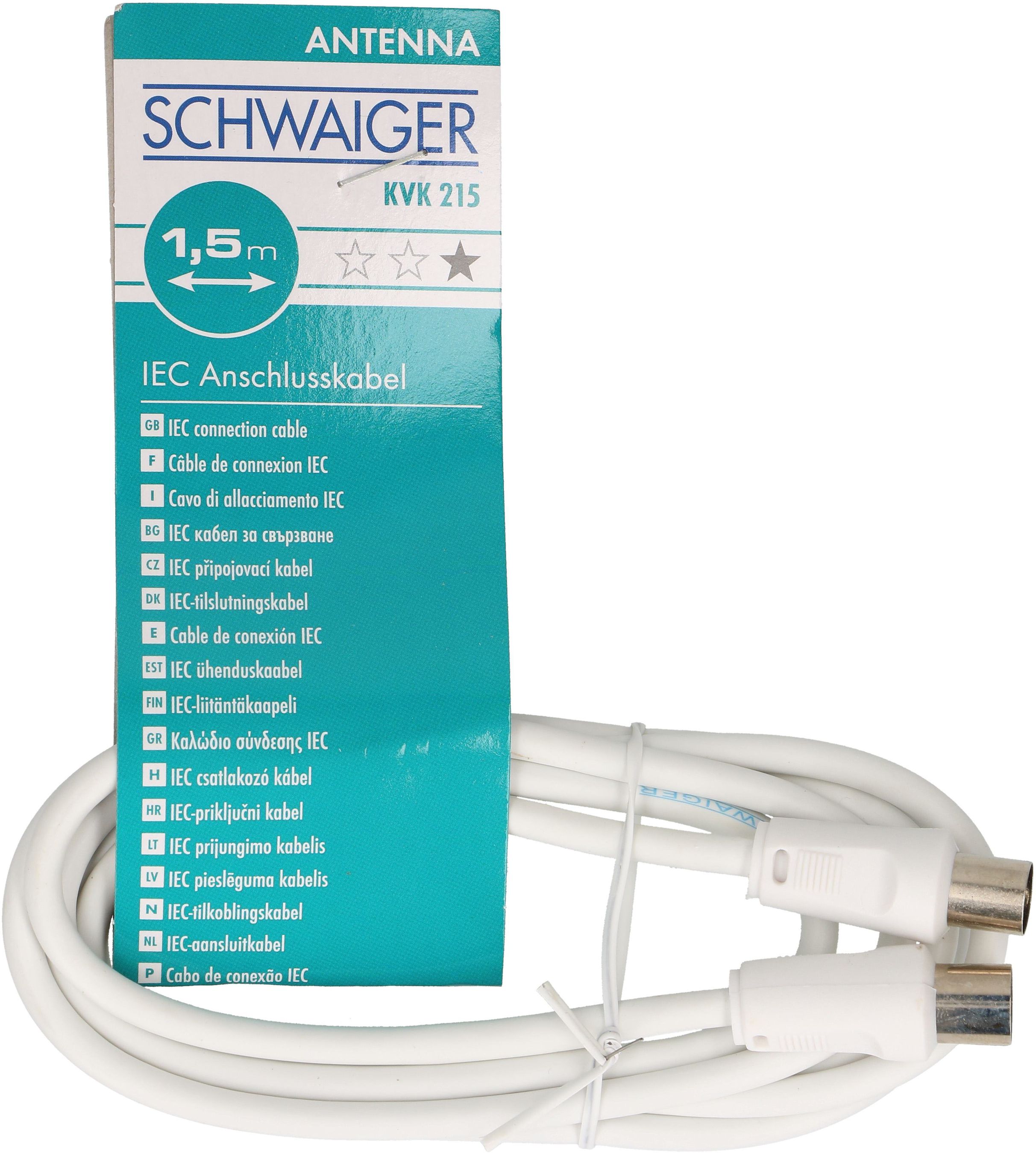 Antennen-Anschlusskabel 75dB 1.5m weiss