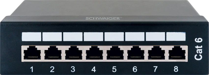 panneau de brassage Cat. 6 8 fois jusqu'à 250 MHz 1 GBase-T
