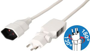 Rallonge TD H05VV-F3G1.0 3m blanc clip-clap OCP type 12 / type 13