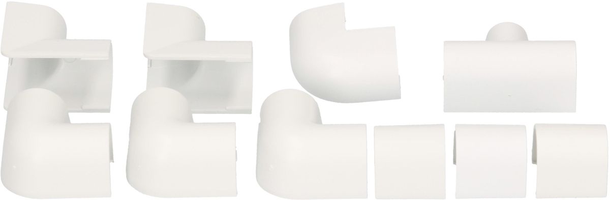 Raccords de goulotte 5mm blanc assorti 10 pcs.